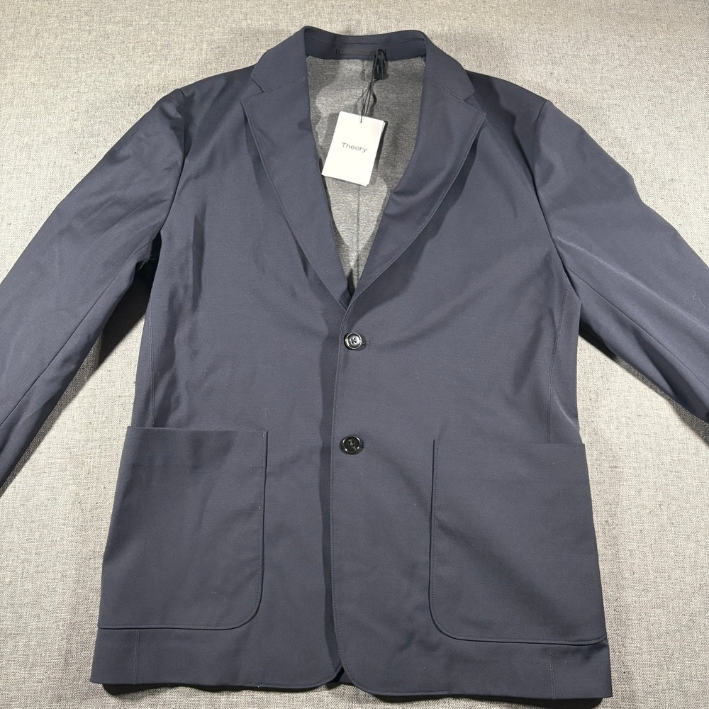 Theory Clinton Blazer Mens‎ 40 Baltic Blue Motion Bonded Wool Blend L1075103